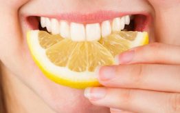 Lemon fruit used to whiten teeth at home